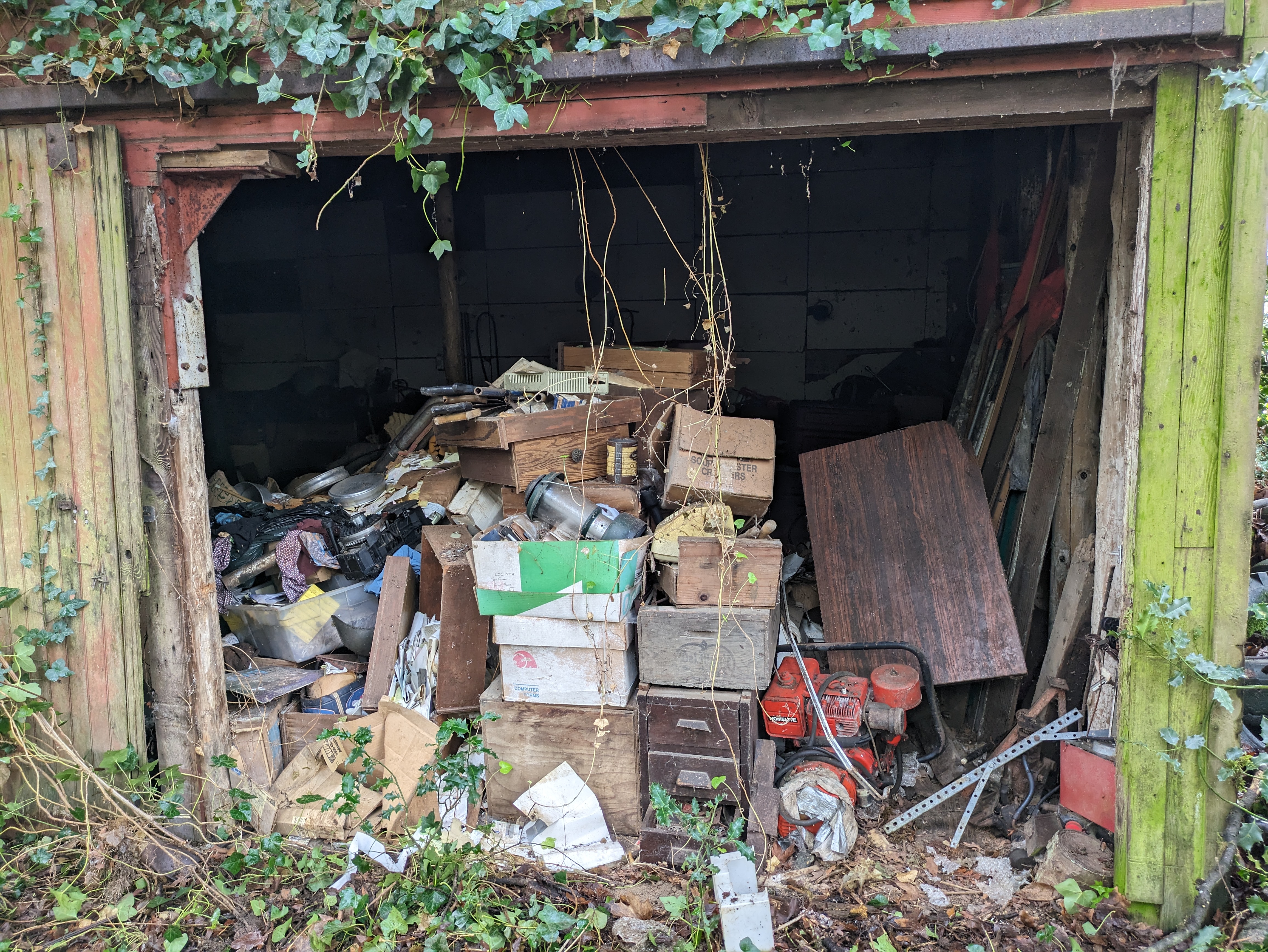 Barn door estate cleanout before