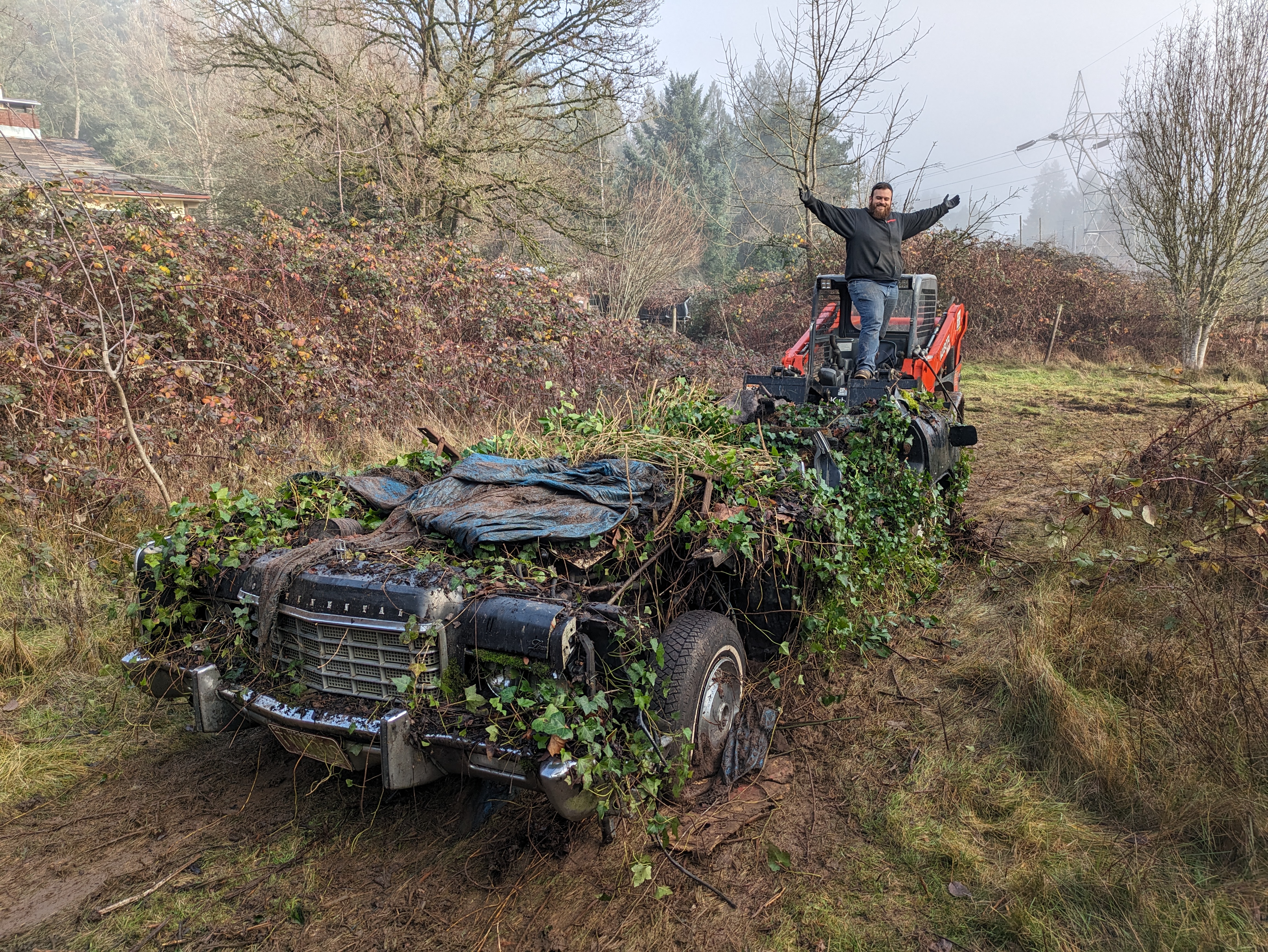 Junk Car Removal with Skid Steer